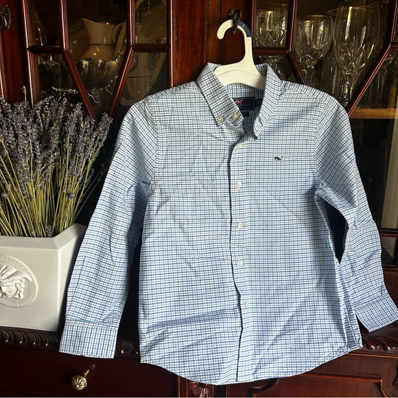 Vineyard Vines Other - Vineyard Vines Whale Shirt 100% Cotton Blue Checkered Shirt